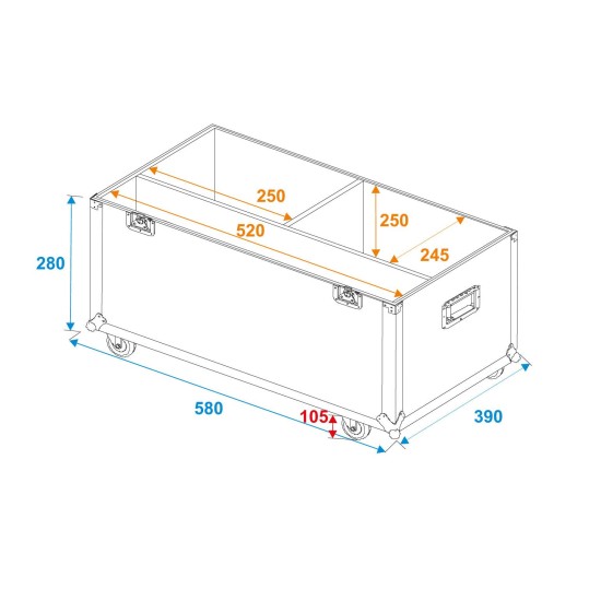 Flightcase ROADINGER per 2 Spark Master con Ruote Girevoli - Custodia Protettiva Professionale