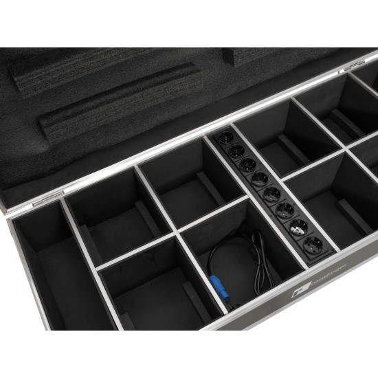 ROADINGER Flightcase con Ricarica Integrata per 8 Luci AKKU UP-4 con DMX