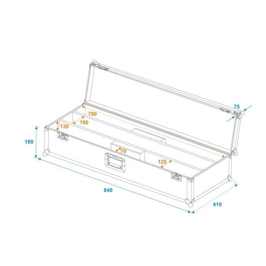 ROADINGER Flightcase PRO per 2 LED STP-10 ABL Sunbar con Vano Accessori