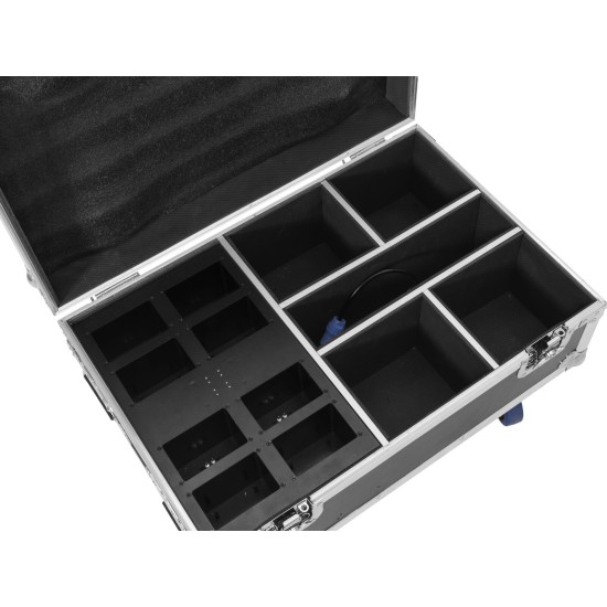 ROADINGER Flightcase Professionale con Ricarica per 4 AKKU IP UP-4 Plus HCL Spot WDMX