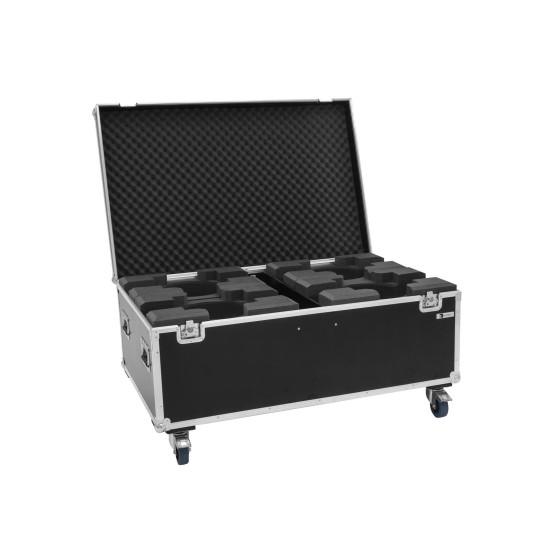 ROADINGER Flightcase per 4 LED TMH-X19 Moving Head con Ruote Girevoli e Hardware di Marca