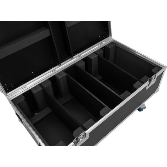 ROADINGER Flightcase 4x Multiflood Pro con Ruote Girevoli - Custodia Professionale per Illuminazione