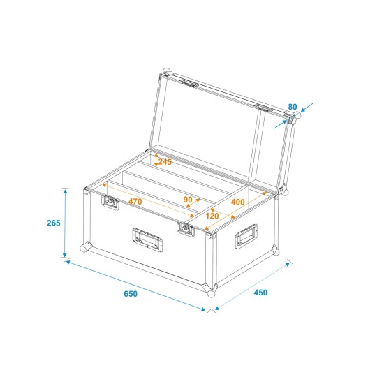 ROADINGER Flightcase per 4 LED Super Strobe - Custodia Protettiva Professionale