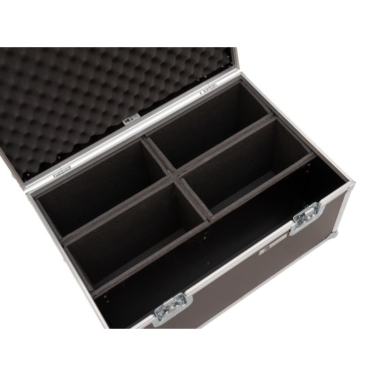 ROADINGER Flightcase 4x LED Silent Slim Spot - Custodia Professionale per Illuminazione