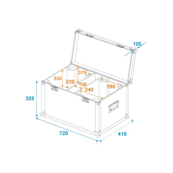 ROADINGER Flightcase Professionale per 2x LED TMH-X4 - Protezione e Qualità Superiore