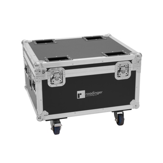Flightcase ROADINGER per 4 AKKU IP PAR 7 QCL WDMX con Funzione di Ricarica e Ruote