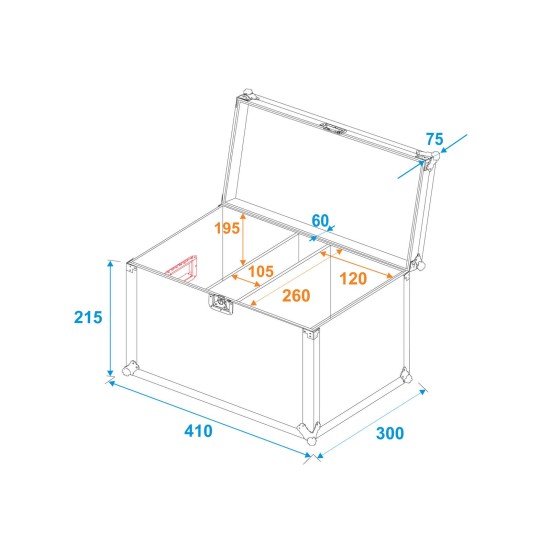 ROADINGER Flightcase PRO per 2 LED CBB-2 COB con Protezione Ottimale