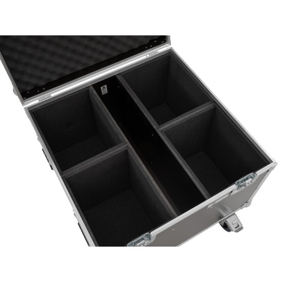 ROADINGER Flightcase 4x LED Theatre COB 100 con Ruote Girevoli e Imbottitura in Schiuma