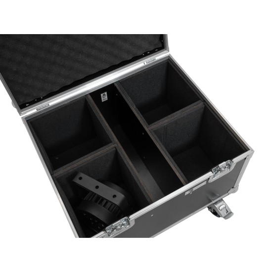ROADINGER Flightcase PRO con Rotelle per 4 LED IP PAR 7x8W e 7x9W - Custodia Protettiva per Illuminazione