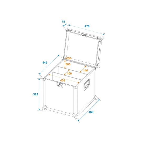 ROADINGER Flightcase per 2 Audience Blinder 4x100W LED COB CW/WW - Protezione Professionale