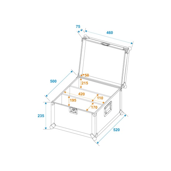 Custodia ROADINGER per 2x Audience Blinder 2x100W LED COB CW/WW - Flightcase Protettivo