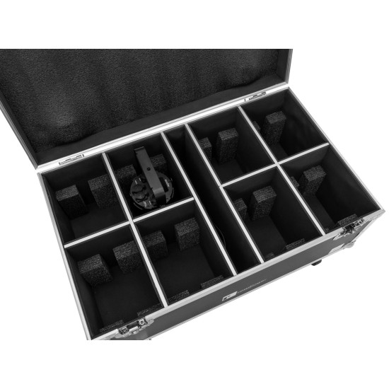 ROADINGER Flightcase con Ruote per 8x LED IP PAR 7x10W RGBL - Protezione e Mobilità