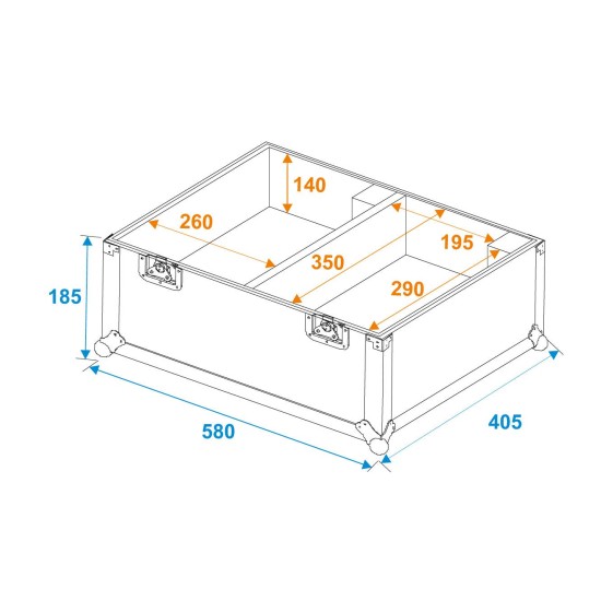 ROADINGER Flightcase 2x NSF-100 - Custodia Professionale per Casse con Imbottitura e Serrature di Sicurezza