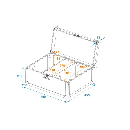 Custodia ROADINGER Highline per 2 LED CLS-9 QCL RGB/WW 9x7W - Flightcase Professionale