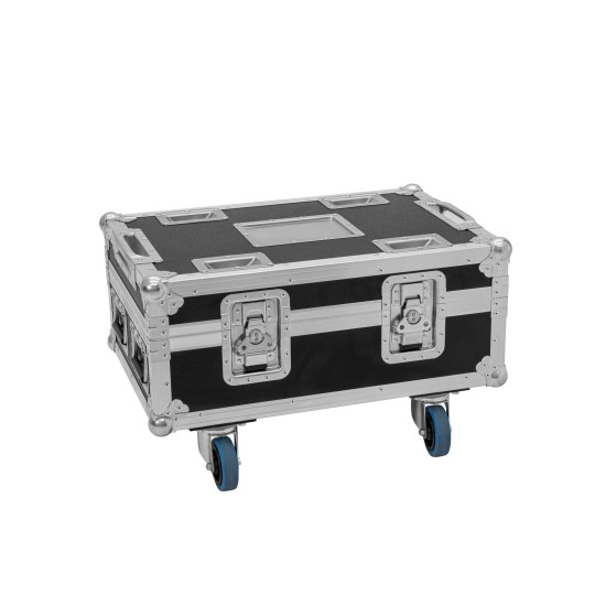 ROADINGER Flightcase BAS-1 per 8x SILENT PAR 6 QCL con Ruote e Vassoi Impilabili