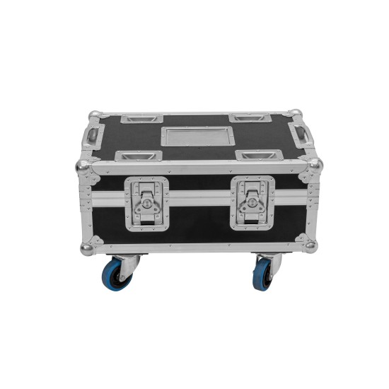 ROADINGER Flightcase BAS-1 per 8x SILENT PAR 6 QCL con Ruote e Vassoi Impilabili