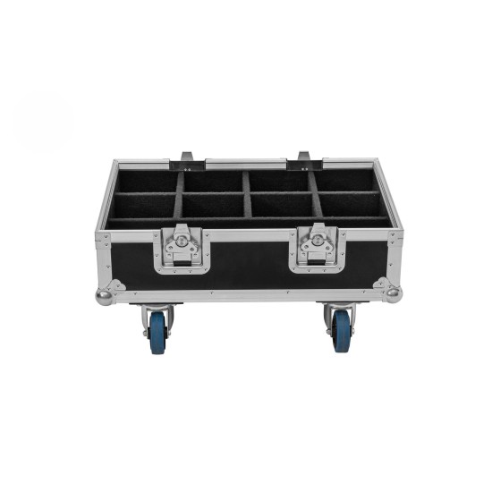 ROADINGER Flightcase BAS-1 per 8x SILENT PAR 6 QCL con Ruote e Vassoi Impilabili