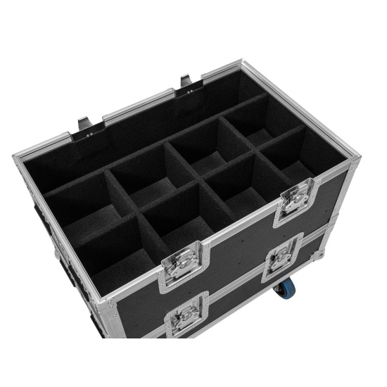 Flightcase ROADINGER per 8x SILENT PAR 6 QCL FLOOR - Custodia Professionale in Legno Multistrato