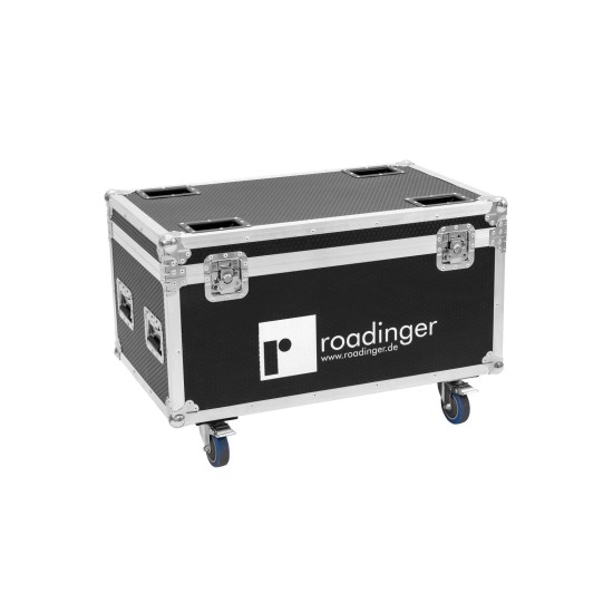 ROADINGER Flightcase per 4x LED IP Atmo Blinder 9 con Ruote e Imbottitura Schiuma