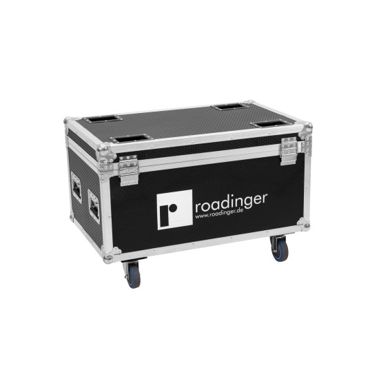 ROADINGER Flightcase per 4x LED IP Atmo Blinder 9 con Ruote e Imbottitura Schiuma