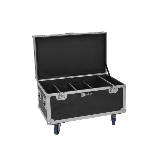 ROADINGER Flightcase per 4x Multiflood IP 8x10W RGBW Wash - Custodia con Ruote e Serrature
