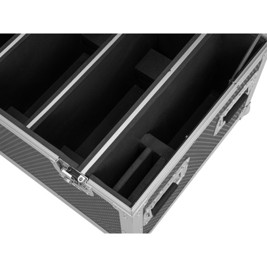 ROADINGER Flightcase per 4x Multiflood IP 8x10W RGBW Wash - Custodia con Ruote e Serrature