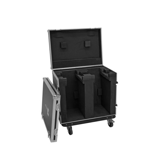 ROADINGER Flightcase Professionale per 2 DMH-380 con Ruote Girevoli e Vano Accessori