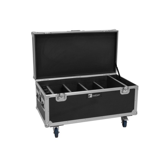 ROADINGER Flightcase Ricaricabile per 4 AKKU Multiflood IP 8x10W RGBW Wash CRMX