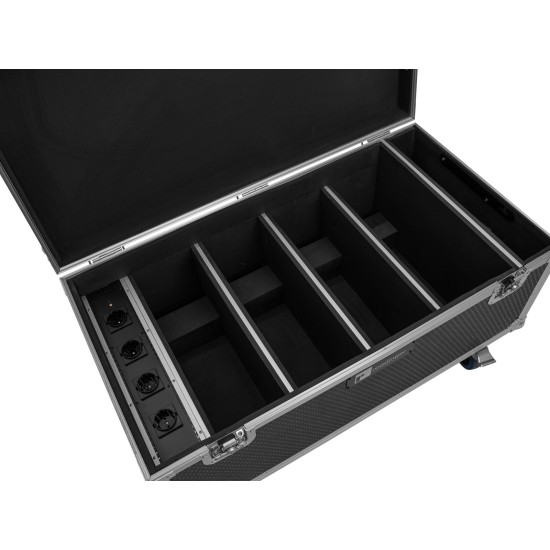 ROADINGER Flightcase Ricaricabile per 4 AKKU Multiflood IP 8x10W RGBW Wash CRMX