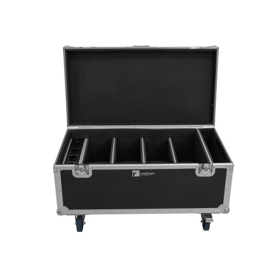 ROADINGER Flightcase Ricaricabile per 4 AKKU Multiflood IP 8x10W RGBW Wash CRMX