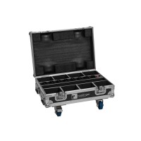 ROADINGER Flightcase 8x AKKU Spot Mini IP UP-4 QCL MK2 con Ricarica e Ruote Girevoli