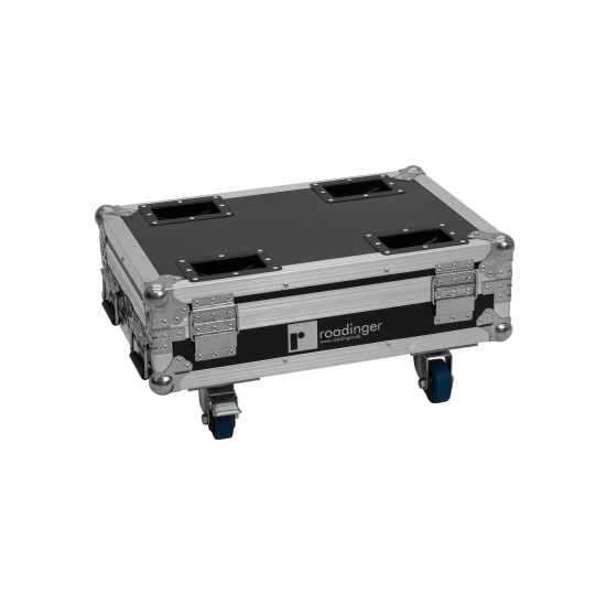 ROADINGER Flightcase 8x AKKU Spot Mini IP UP-4 QCL MK2 con Ricarica e Ruote Girevoli