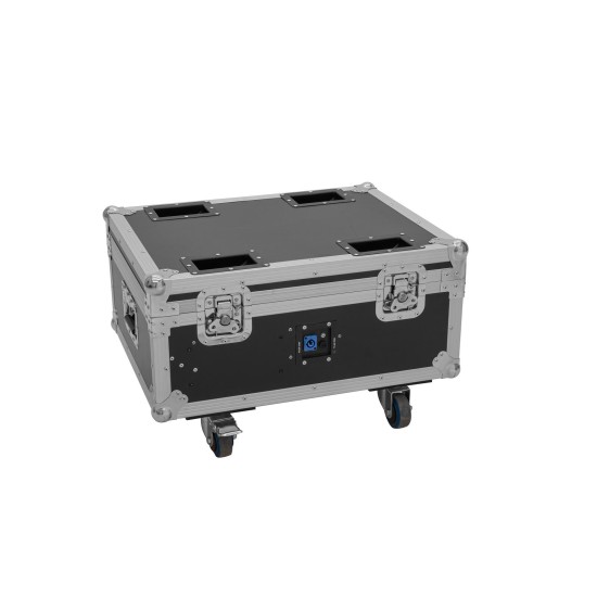 ROADINGER Flightcase 4x AKKU MBT-3 con ruote e funzione di ricarica per illuminazione professionale