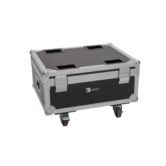 ROADINGER Flightcase 4x AKKU MBT-3 con ruote e funzione di ricarica per illuminazione professionale
