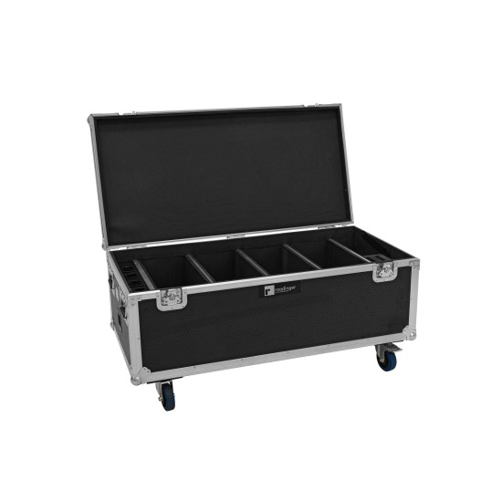ROADINGER Flightcase per 4 Proiettori LED AKKU Multiflood IP 18x10W RGBW con Ricarica