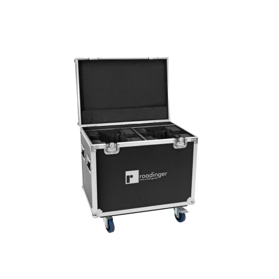 ROADINGER Flightcase Professionale per 2x DMH-190 con Ruote e Vassoi Impilabili