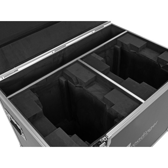 ROADINGER Flightcase Professionale per 2x DMH-190 con Ruote e Vassoi Impilabili