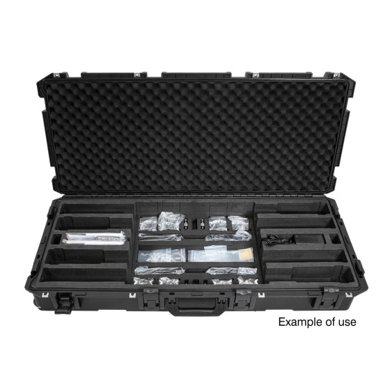 Custodia Professionale ROADINGER per 4x AKKU IP Pixel Tube 360° CRMX con Imbottitura e Funzione Trolley