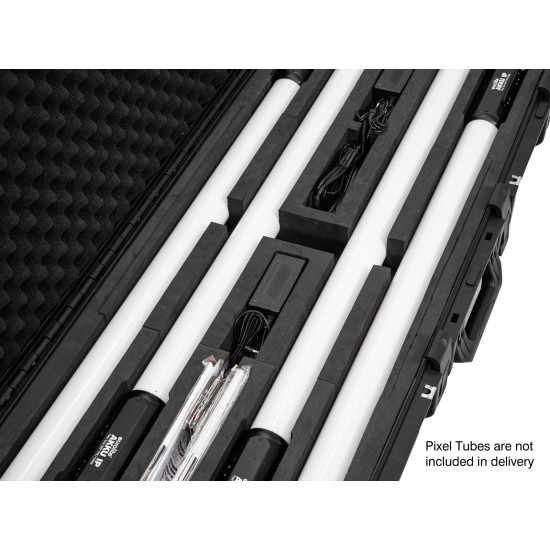 Custodia Professionale ROADINGER per 4x AKKU IP Pixel Tube 360° CRMX con Imbottitura e Funzione Trolley