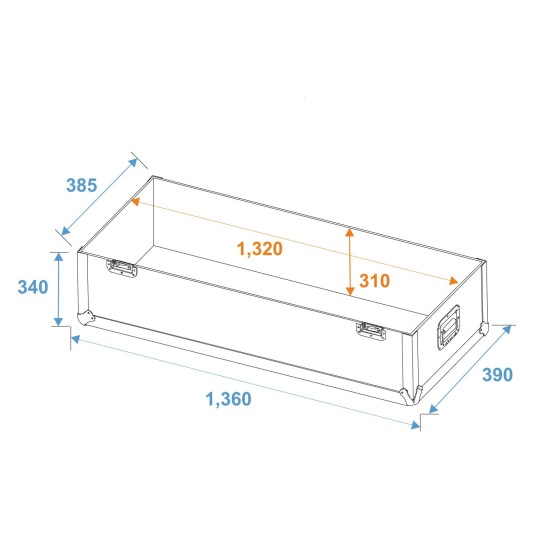 ROADINGER Flightcase 2x LCD ZL50 - Custodia Protettiva con Ruote Girevoli e Serrature a Farfalla