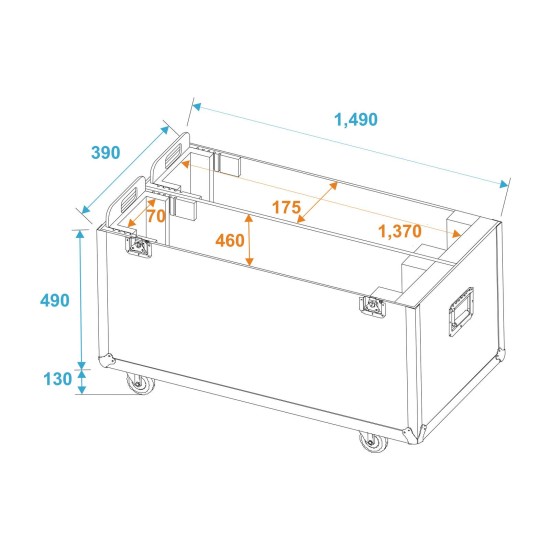 ROADINGER Flightcase 2x LCD ZL60 - Custodia Professionale con Ruote Girevoli per Schermi LCD