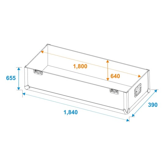 ROADINGER Flightcase Highline per 2 LCD ZL70 con Ruote Girevoli