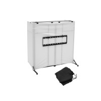 OMNITRONIC Mobile DJ Stand DJTV-1 con Copertura e Supporto TV per Effetti Luce