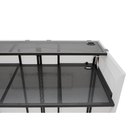 OMNITRONIC Mobile DJ Stand DJTV-1 con Copertura e Supporto TV per Effetti Luce