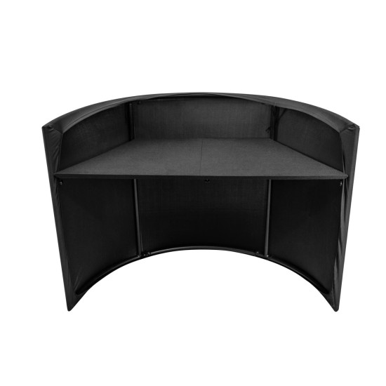 OMNITRONIC Tavolo DJ Portatile Curved: Stand Mobile per Eventi con Rivestimento Lavabile e Telaio in Acciaio