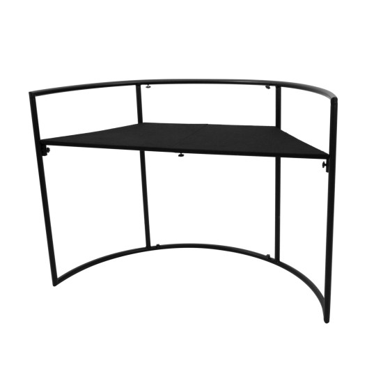 OMNITRONIC Tavolo DJ Portatile Curved: Stand Mobile per Eventi con Rivestimento Lavabile e Telaio in Acciaio