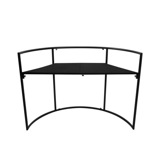 OMNITRONIC Tavolo DJ Portatile Curved: Stand Mobile per Eventi con Rivestimento Lavabile e Telaio in Acciaio
