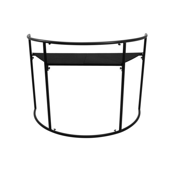 OMNITRONIC Tavolo DJ Portatile Curved: Stand Mobile per Eventi con Rivestimento Lavabile e Telaio in Acciaio