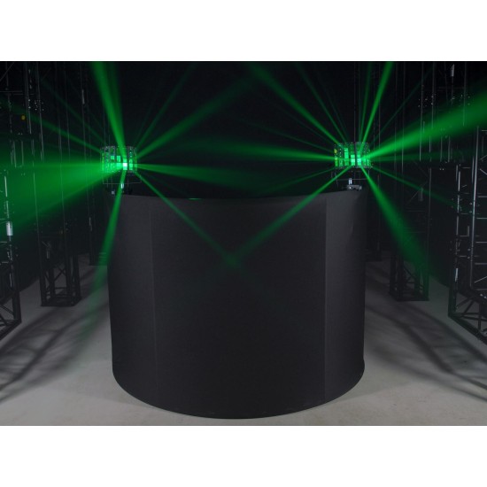 OMNITRONIC Tavolo DJ Portatile Curved: Stand Mobile per Eventi con Rivestimento Lavabile e Telaio in Acciaio