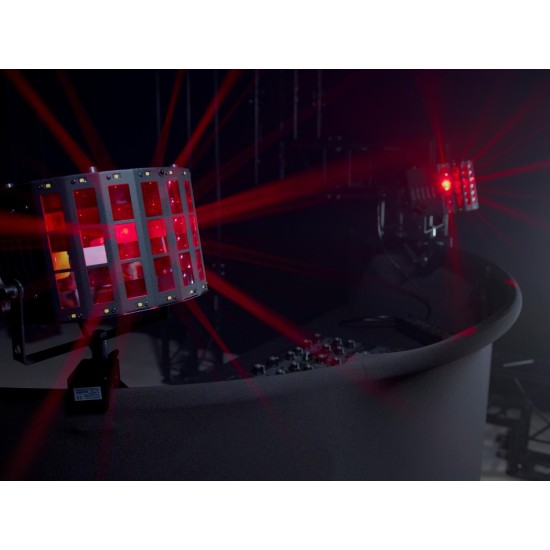 OMNITRONIC Tavolo DJ Portatile Curved: Stand Mobile per Eventi con Rivestimento Lavabile e Telaio in Acciaio